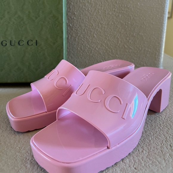 Gucci Rubber Mules Wild Rose (size 38) Never Worn US 8 - Picture 6 of 14